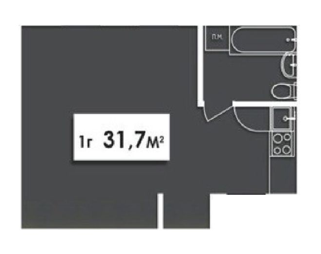 1-кімнатна 31.7 м² в ЖК Винна Гора від 21 000 грн/м², м. Винники