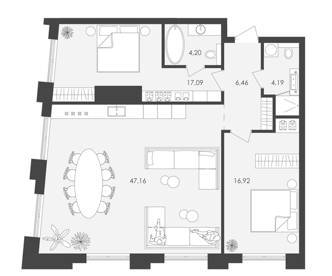 2-комнатная 96.02 м² в ЖК Avalon 37 от 58 000 грн/м², Львов