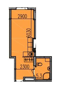 1-комнатная 29.2 м² в ЖК Скориковский от застройщика, Днепр