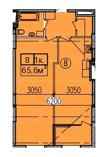 1-комнатная 65.6 м² в ЖК Скориковский от застройщика, Днепр