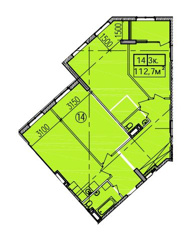 3-кімнатна 112.7 м² в ЖК Скориковський від забудовника, Дніпро