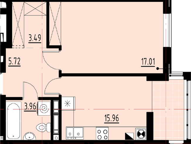 1-комнатная 46.14 м² в ЖК Globus Comfort от застройщика, Львов