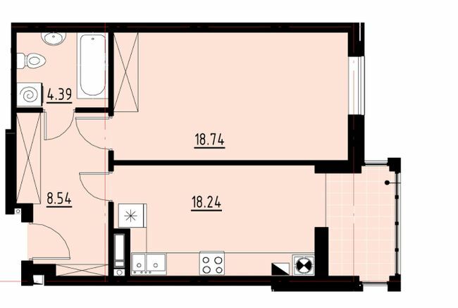 1-комнатная 49.91 м² в ЖК Globus Comfort от застройщика, Львов