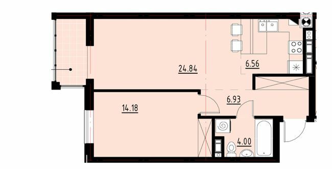1-комнатная 56.5 м² в ЖК Globus Comfort от застройщика, Львов
