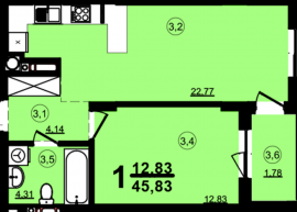 1-кімнатна 45.83 м² в ЖК Globus Central Park від 50 250 грн/м², Львів