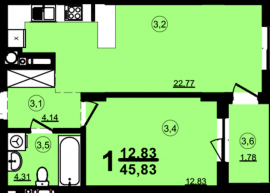 1-комнатная 45.83 м² в ЖК Globus Central Park от 50 250 грн/м², Львов