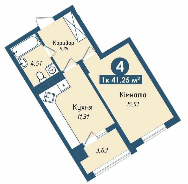 1-комнатная 41.25 м² в ЖК Kaiser Park от 21 400 грн/м², Львов