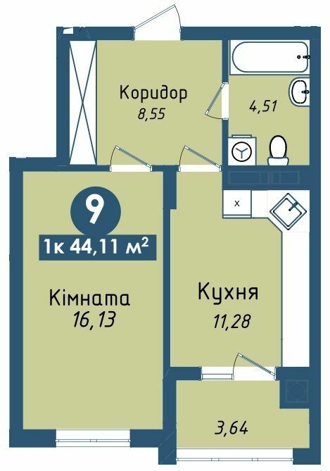 1-комнатная 44.11 м² в ЖК Kaiser Park от 21 400 грн/м², Львов