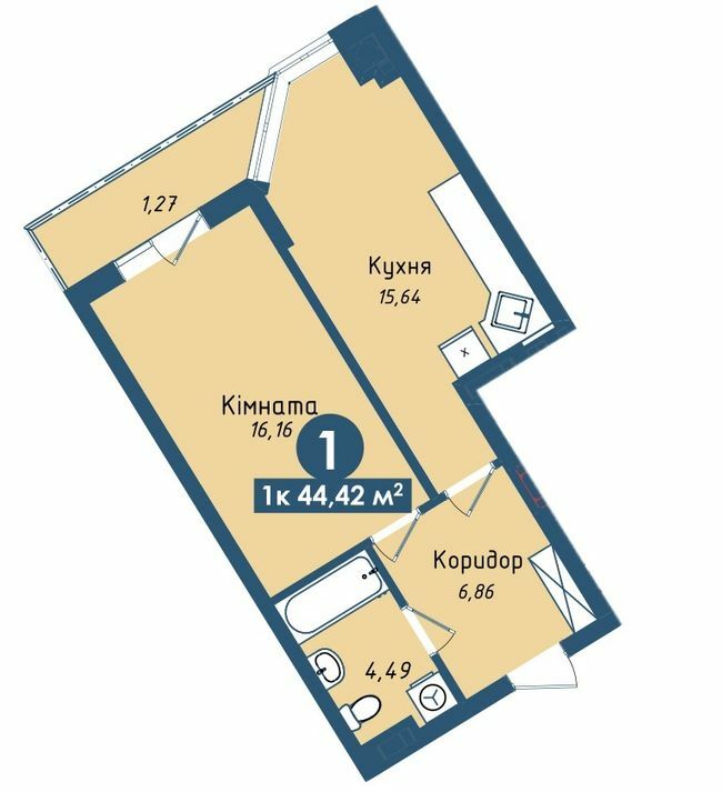 1-комнатная 44.42 м² в ЖК Kaiser Park от 21 400 грн/м², Львов