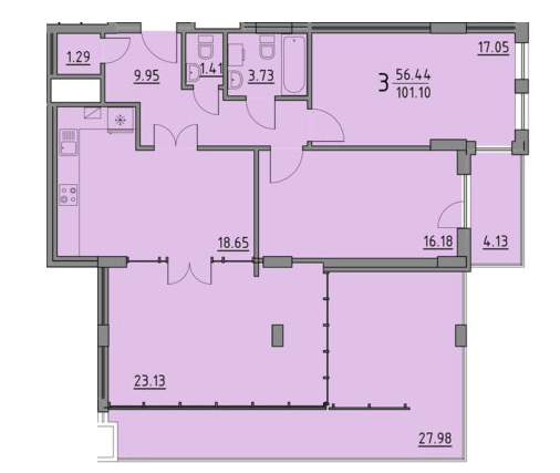 3-комнатная 101.1 м² в ЖК Praud Premium от 36 300 грн/м², Львов