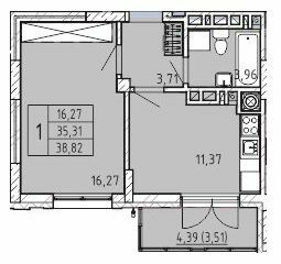 1-комнатная 38.82 м² в ЖК Сонцебуд от 15 000 грн/м², г. Жовква