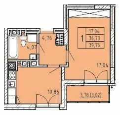 1-комнатная 39.75 м² в ЖК Сонцебуд от 16 000 грн/м², г. Жовква