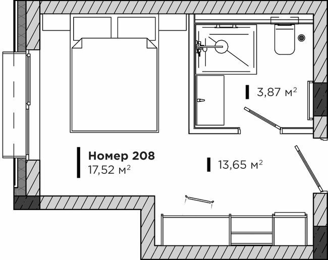 1-комнатная 17.52 м² в Апарт-комплекс LEV CITY от 84 350 грн/м², Львов