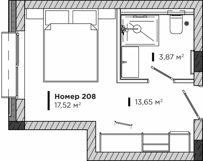 1-кімнатна 17.52 м² в Апарт-комплекс LEV CITY від 84 350 грн/м², Львів