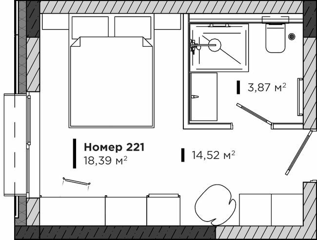 1-комнатная 18.39 м² в Апарт-комплекс LEV CITY от 84 350 грн/м², Львов