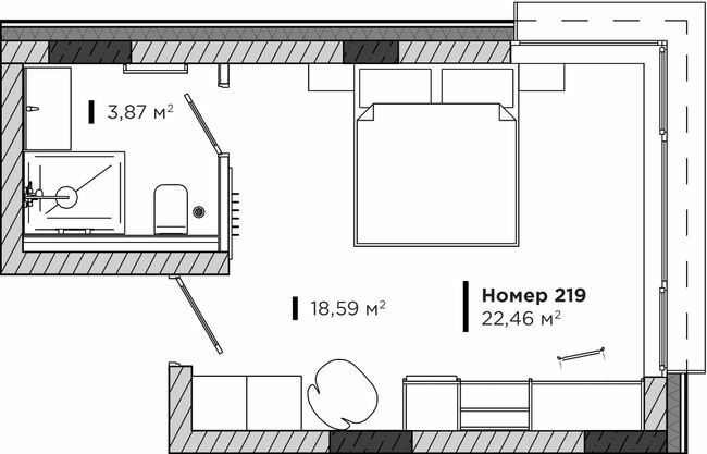 1-кімнатна 22.46 м² в Апарт-комплекс LEV CITY від 81 100 грн/м², Львів