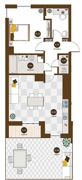 1-кімнатна 61 м² в ЖК Villa Magnolia Spring від 25 650 грн/м², Львів