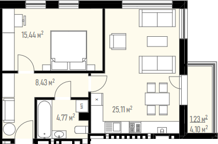 1-комнатная 54.98 м² в ЖК Grand Residence от 70 600 грн/м², Львов