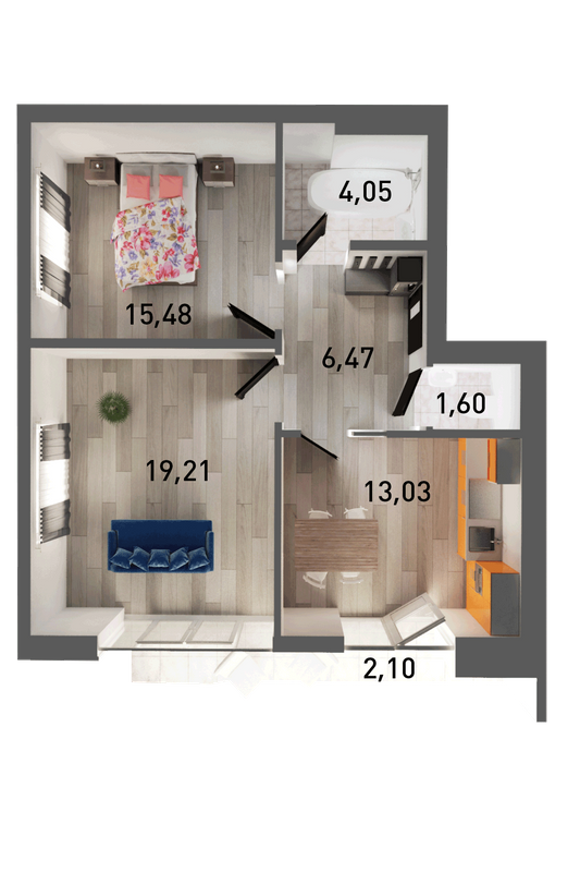 2-комнатная 61.94 м² в ЖК Горганы от 22 100 грн/м², Львов