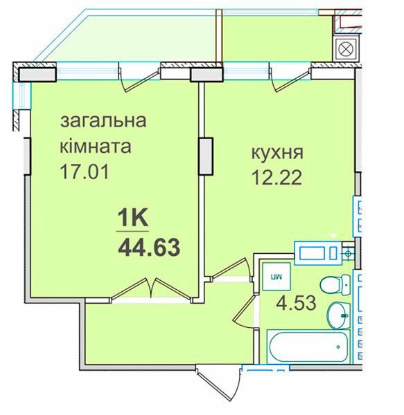 1-кімнатна 44.63 м² в ЖК Околиця Джона Леннона від 18 750 грн/м², Львів