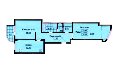 2-комнатная 74 м² в ЖК на вул. Роксолани, 16 от 20 350 грн/м², г. Трускавец