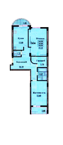 2-комнатная 78.85 м² в ЖК на вул. Роксолани, 16 от 19 450 грн/м², г. Трускавец