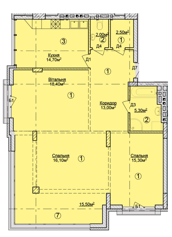 3-кімнатна 108 м² в КБ Rezydencja Zalizna Voda від 50 250 грн/м², Львів