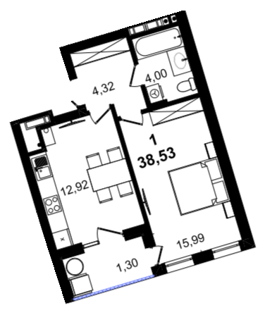 1-комнатная 38.53 м² в ЖК BARCELONA от 35 400 грн/м², Львов