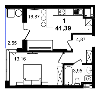 1-комнатная 41.39 м² в ЖК BARCELONA от 35 400 грн/м², Львов
