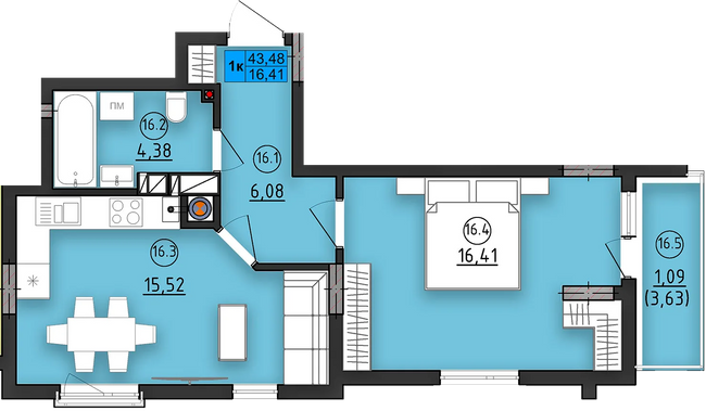 1-комнатная 43.48 м² в ЖК ул. Длинная, 30А от застройщика, Львов