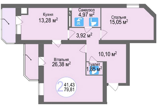 2-комнатная 79.81 м² в ЖК Еко-дім на Тракті от 13 700 грн/м², с. Лисиничи