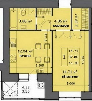 1-комнатная 41.3 м² в ЖК на Стрыйской от 17 000 грн/м², Львов