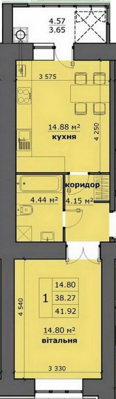 1-комнатная 41.92 м² в ЖК на Стрыйской от 17 000 грн/м², Львов