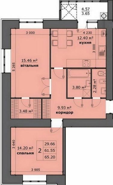 2-комнатная 65.2 м² в ЖК на Стрыйской от 16 500 грн/м², Львов
