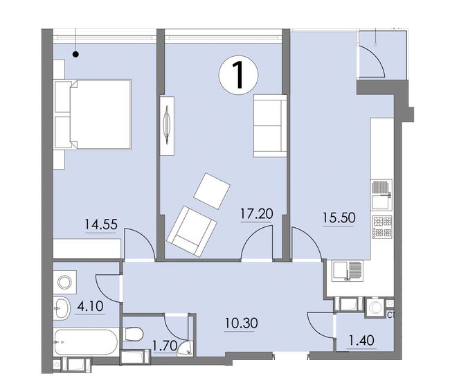 2-комнатная 65.2 м² в ЖК Седьмое Небо от 15 300 грн/м², Львов