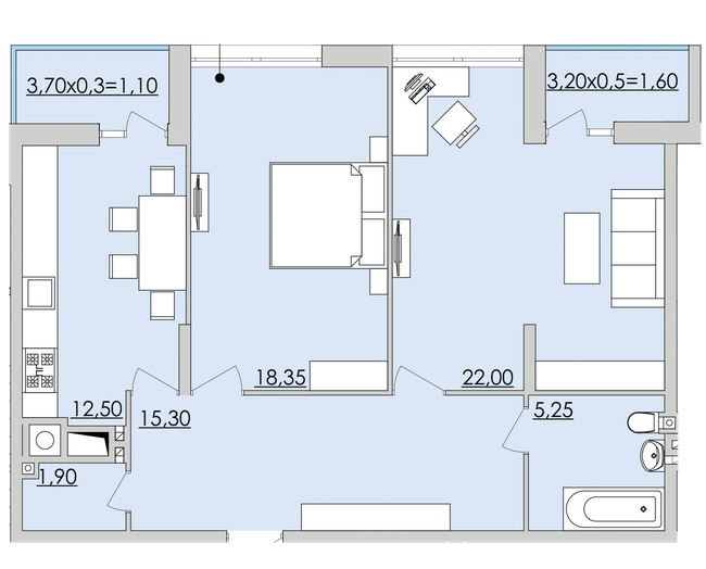 2-комнатная 78 м² в ЖК Седьмое Небо от 15 300 грн/м², Львов