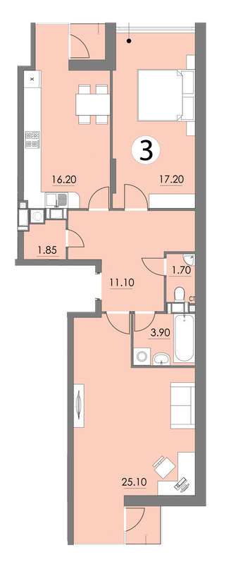 2-комнатная 78.3 м² в ЖК Седьмое Небо от 15 300 грн/м², Львов