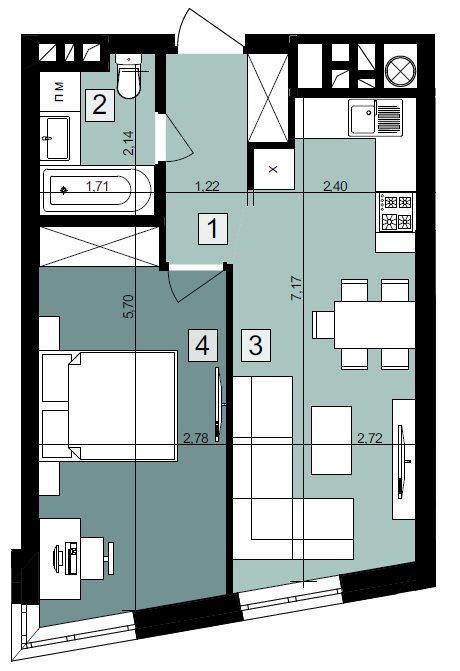 1-кімнатна 41.82 м² в ЖК Парк Арена від 18 300 грн/м², Львів
