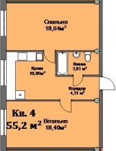 2-комнатная 55.2 м² в ЖК на ул. Черновола, 7 от застройщика, г. Новый Роздол