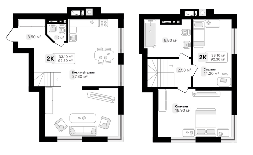 Двухуровневая 92.3 м² в ЖК Auroom City от 18 400 грн/м², Львов