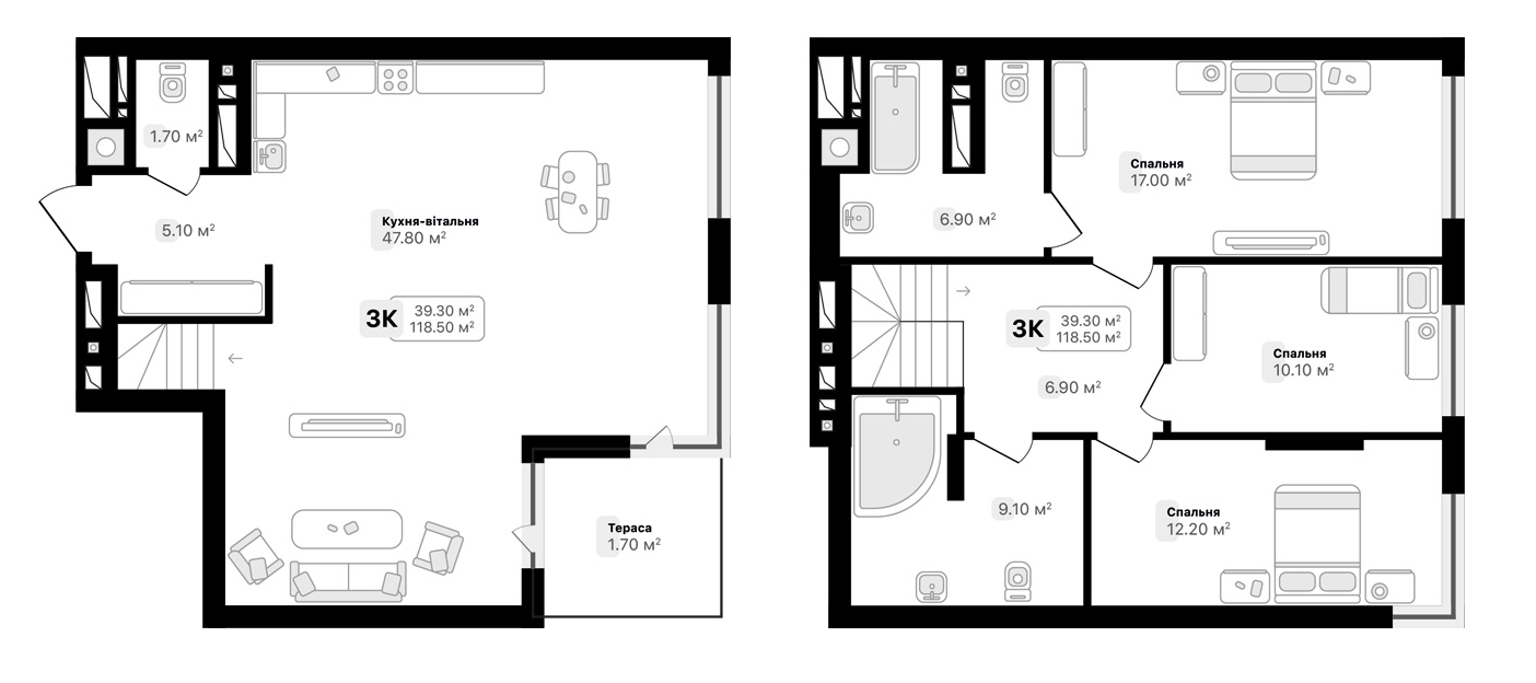 Дворівнева 118.5 м² в ЖК Auroom City від 18 400 грн/м², Львів