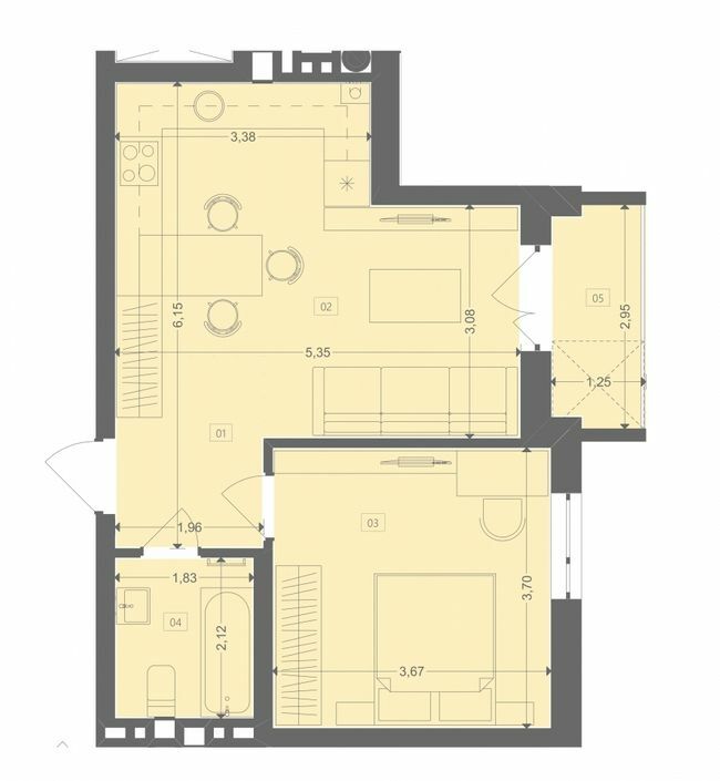 1-кімнатна 42.46 м² в ЖК Етно Дім від 13 900 грн/м², с. Горішній