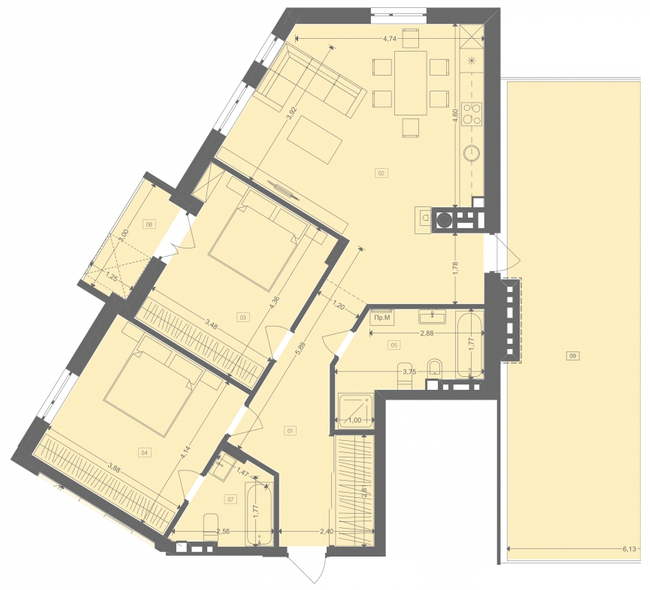 2-кімнатна 101.73 м² в ЖК Етно Дім від 13 900 грн/м², с. Горішній