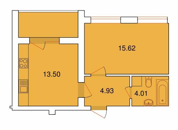 1-кімнатна 39.69 м² в ЖК Рідний Дім від 18 850 грн/м², м. Винники