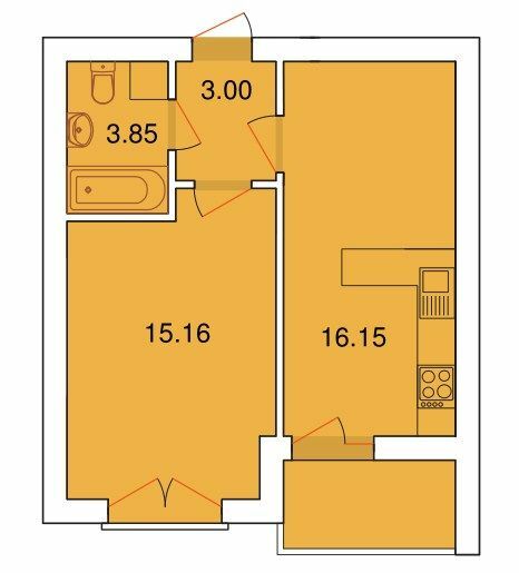 1-кімнатна 39.3 м² в ЖК Рідний Дім від 18 850 грн/м², м. Винники