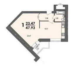 1-кімнатна 47.93 м² в ЖК на вул. 50-річчя УПА, 10В від 19 000 грн/м², м. Моршин
