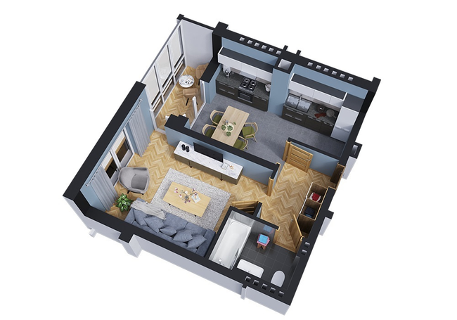 1-комнатная 43.4 м² в ЖК Baker Street от 18 500 грн/м², г. Новояворовск