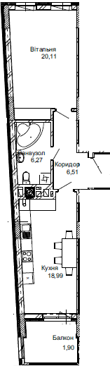 1-кімнатна 53.32 м² в ЖК Імперіал від забудовника, м. Трускавець