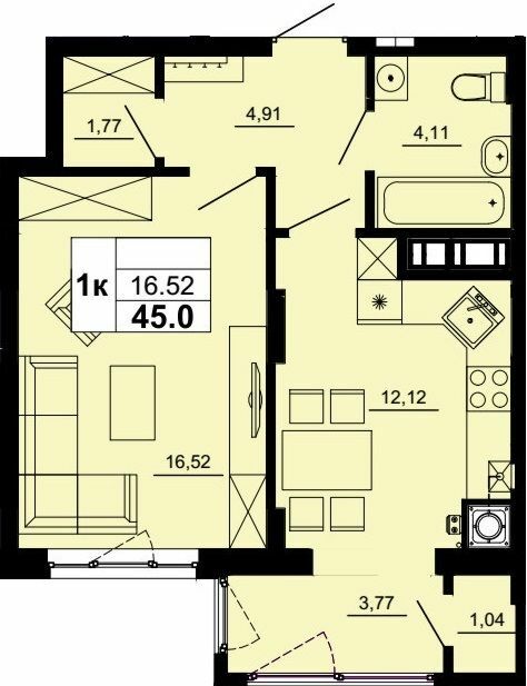 1-комнатная 45 м² в ЖК Новый от 21 250 грн/м², Львов