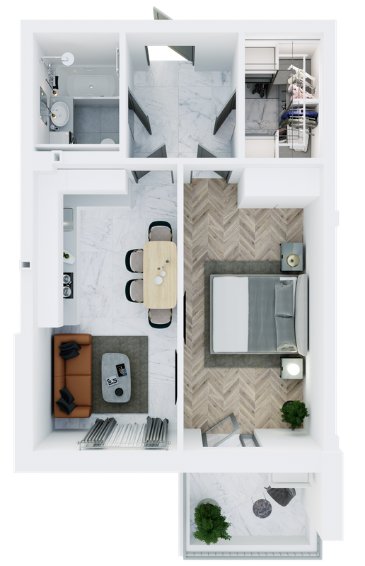 1-комнатная 46.73 м² в ЖК Сказка от 16 500 грн/м², пгт Брюховичи